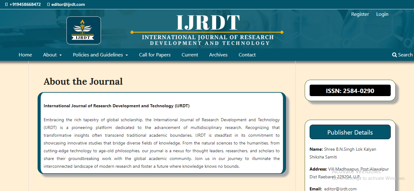 IJRDT Journal Website